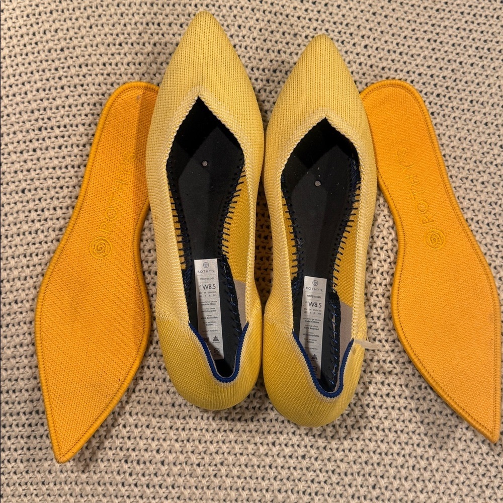 Rothy's Mustard Yellow WOMENS W8/5Pointed Flats - Picture 7 of 11